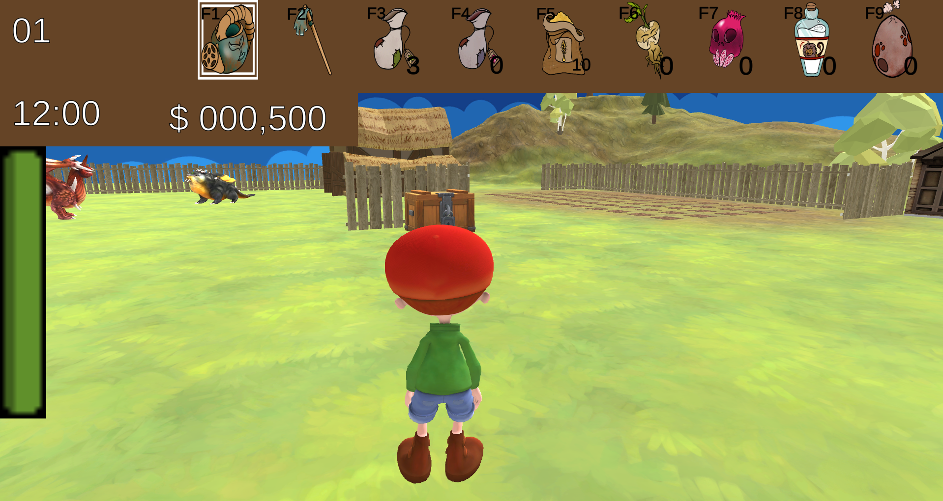 Screenshot of a farming sim game;